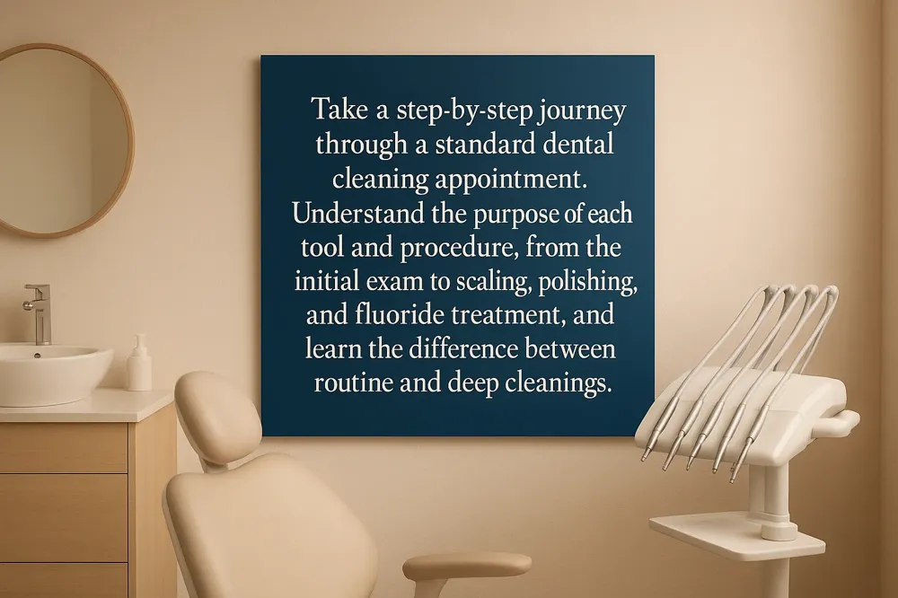 Take a step-by-step journey through a standard dental cleaning appointment. Understand the purpose of each tool and procedure, from the initial exam to scaling, polishing, and fluoride treatment, and learn the difference between routine and deep cleanings.