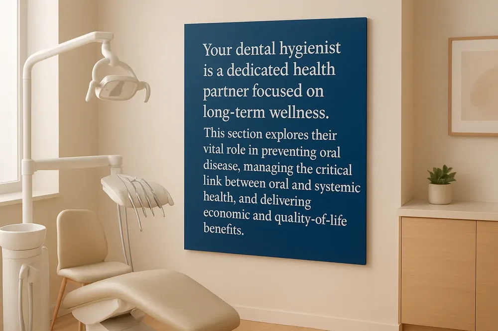 Your dental hygienist is a dedicated health partner focused on long-term wellness. This section explores their vital role in preventing oral disease, managing the critical link between oral and systemic health, and delivering economic and quality-of-life benefits.