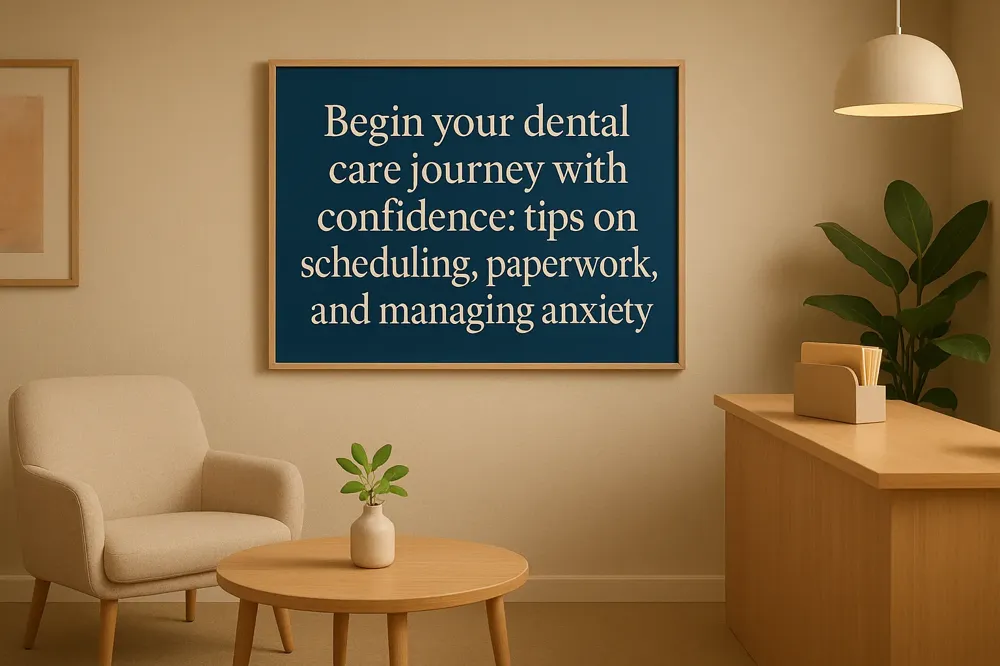 Begin your dental care journey with confidence: tips on scheduling, paperwork, and managing anxiety.