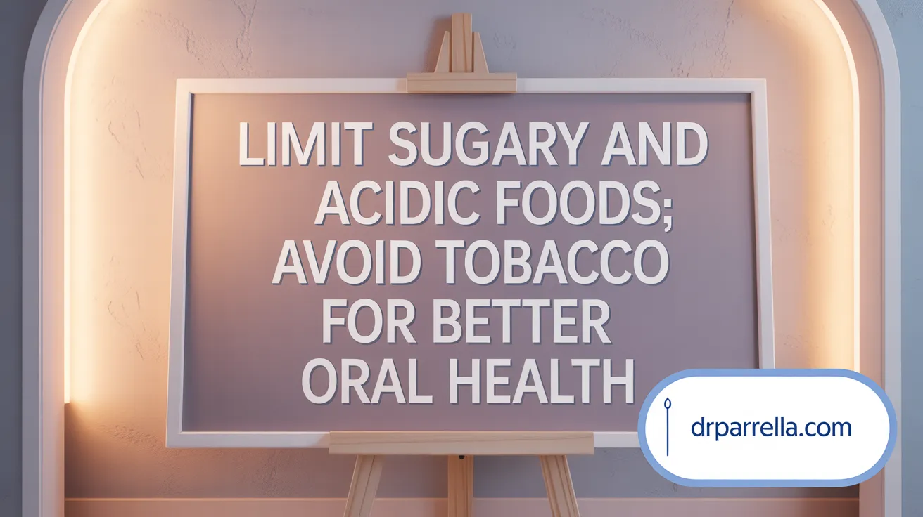 Limit Sugary and Acidic Foods; Avoid Tobacco for Better Oral Health