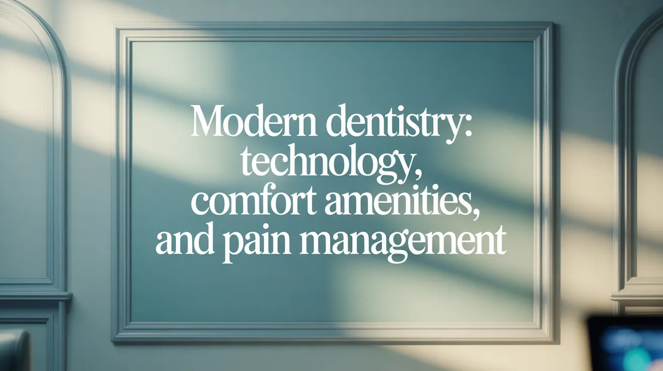Modern Dentistry: Technology, Comfort Amenities, and Pain Management