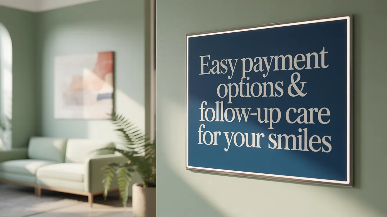 Easy Payment Options & Follow-Up Care for Your Smiles