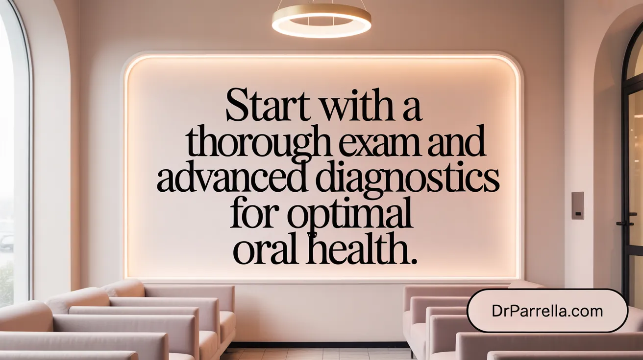 Start with a thorough exam and advanced diagnostics for optimal oral health.