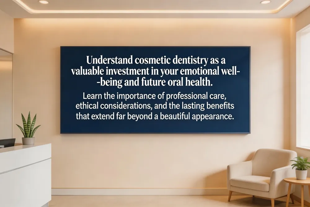 Understand cosmetic dentistry as a valuable investment in your emotional well-being and future oral health. Learn the importance of professional care, ethical considerations, and the lasting benefits that extend far beyond a beautiful appearance.